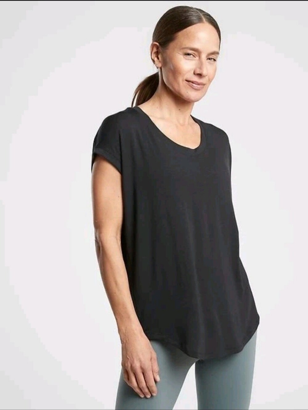 Athleta Cloudlight Stratus Black Short Sleeve Tee  ** Medium **